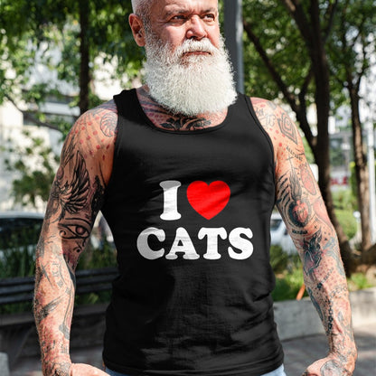 Cat Love Shirt, Funny Cat Lover Gift UnisexT-Shirt/Hoodie/Sweatshirt HLT00 - I Love Cats I Heart Cats T-Shirt, Men, Black, Small