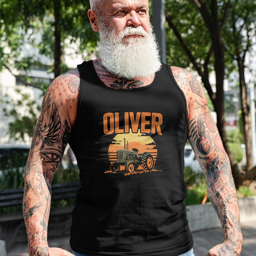 Best Farmer Life Shirt, Funny Farmer UnisexT-Shirt/Hoodie/Sweatshirt HLT00 - Oliver Personalized Nametag Tractor for Oliver T-Shirt
