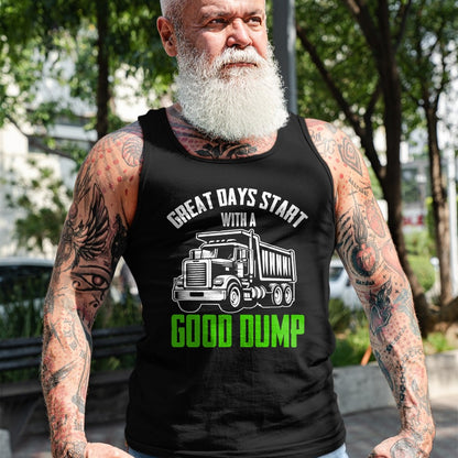 Best Truck Driver Life Shirt, Funny Trucker UnisexT-Shirt/Hoodie/Sweatshirt HLT00 - Great Days Start With A Good Dump Garbage Truck Driver T-Shirt