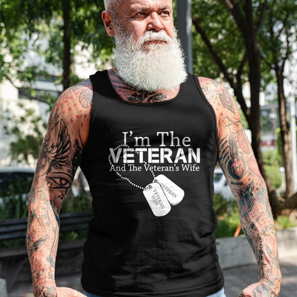 Proud Veteran Shirt, Funny Veteran UnisexT-Shirt/Hoodie/Sweatshirt HLT00 - Womens I Am The Veteran Veterans Day US Military Patriotic V-Neck T-Shirt