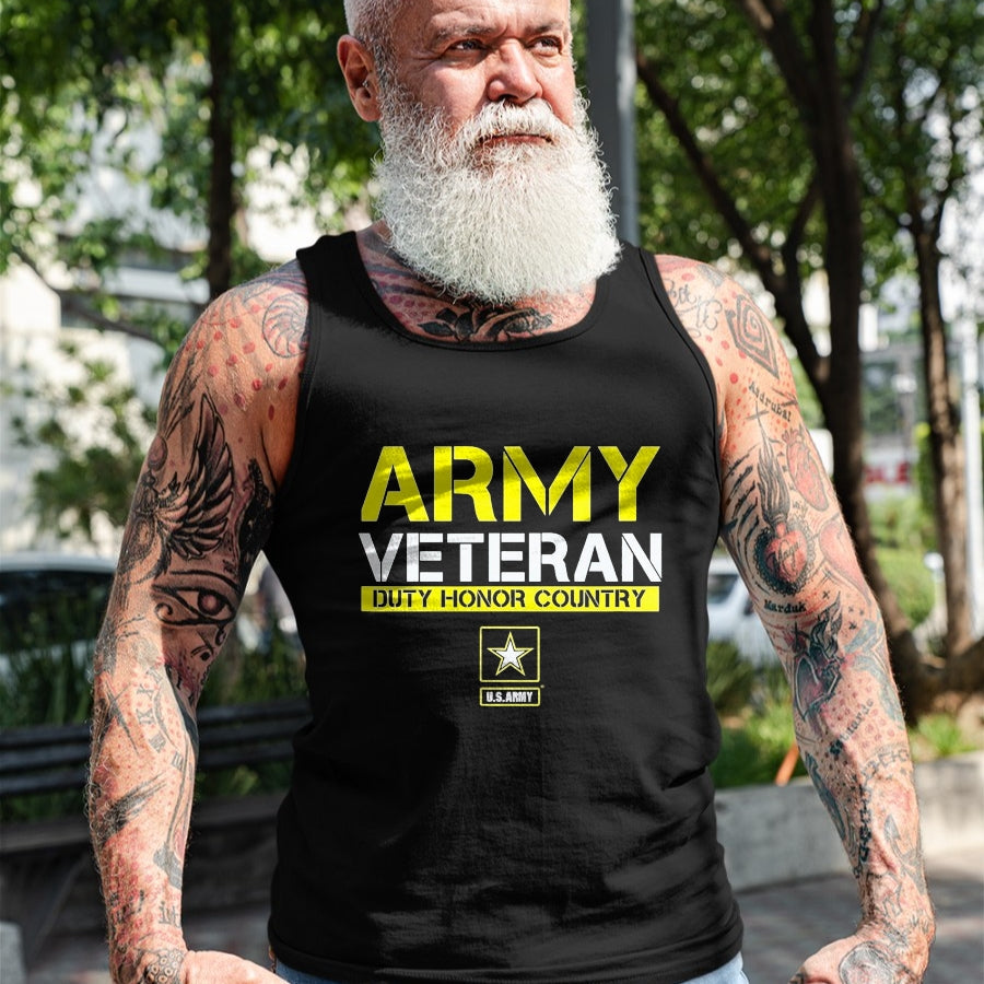 Proud Veteran Shirt, Funny Veteran UnisexT-Shirt/Hoodie/Sweatshirt HLT00 - US Army Veteran Duty Honor Land T-Shirt, Men, Black, 3X-Large