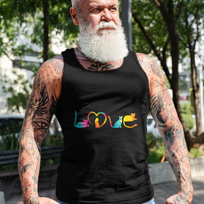 Cat Love Shirt, Funny Cat Lover Gift UnisexT-Shirt/Hoodie/Sweatshirt HLT00 - Love Cats Colorful Watercolor Decoration Cute Cat Toy T-Shirt