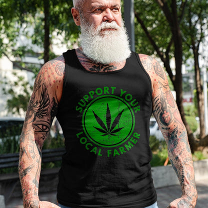 Best Farmer Life Shirt, Funny Farmer UnisexT-Shirt/Hoodie/Sweatshirt HLT00 - Marijuana Support Your Local Farmer Cannabis Weed Green T-Shirt, Men, Black, 3X-Large