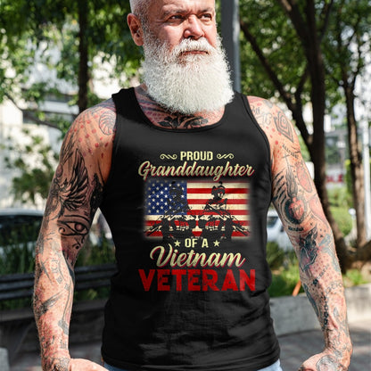 Best Grandpa Shirt, Proud Grandpa Unisex T-Shirt/Hoodie/Sweatshirt HLT00 - Proud Granddaughter Of A Vietnam Veteran Grandpa T-Shirt