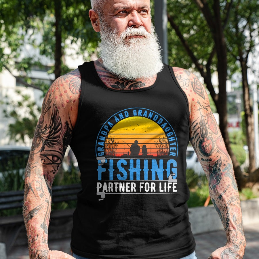 Best Grandpa Shirt, Proud Grandpa Unisex T-Shirt/Hoodie/Sweatshirt HLT00 - Grandpa And Granddaughter Fishing Buddies For Life Vintage T-Shirt