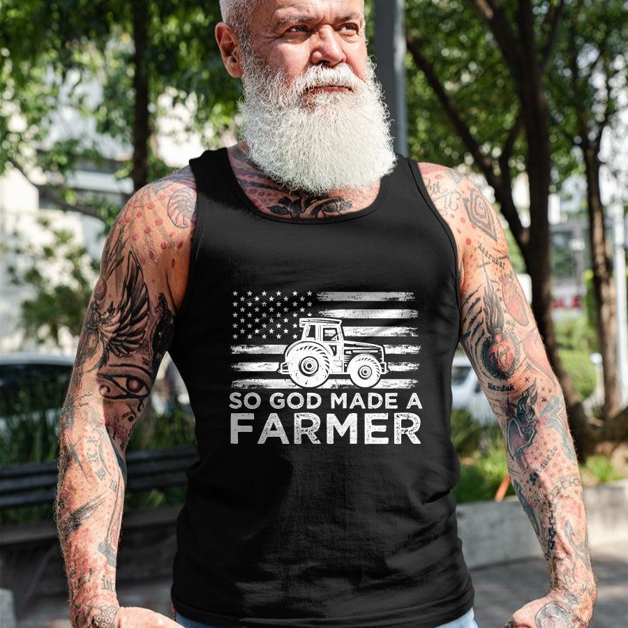 Best Farmer Life Shirt, Funny Farmer UnisexT-Shirt/Hoodie/Sweatshirt HLT00 - American Flag So God Made A Farmer 4th Of July T-Shirt