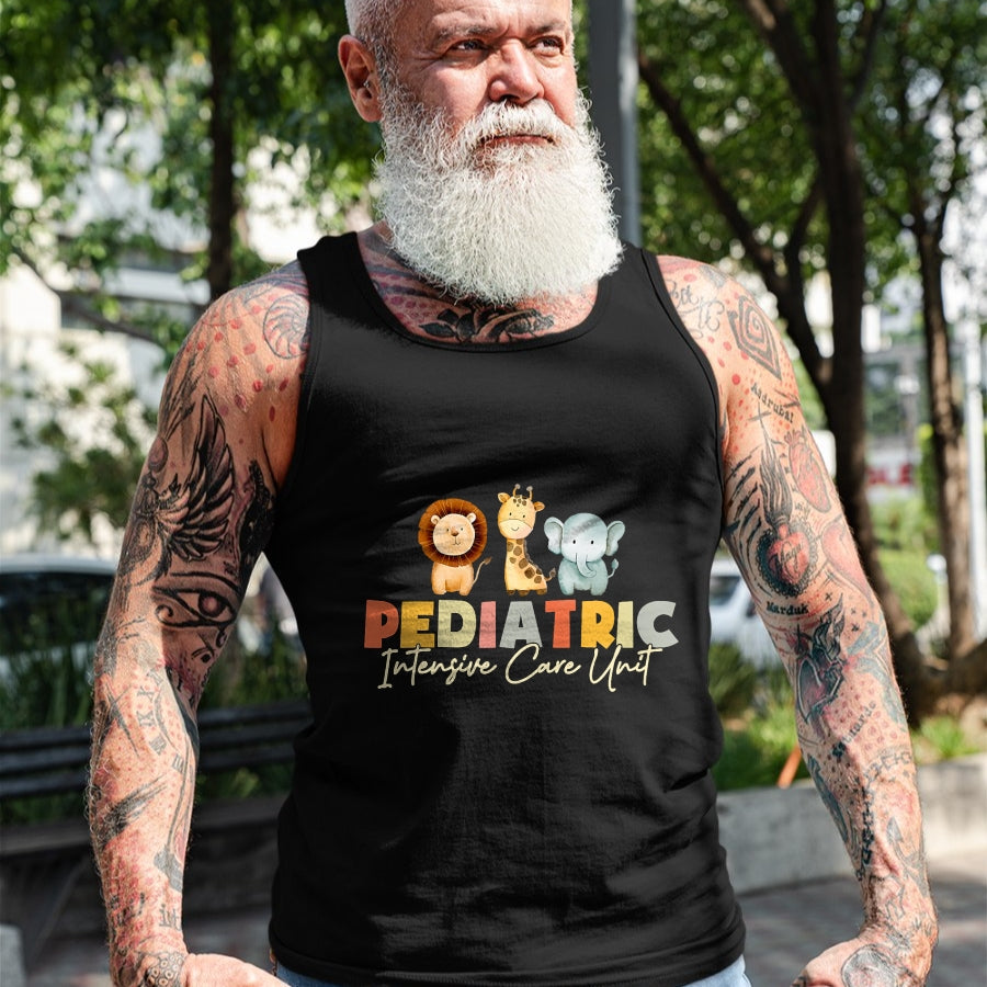 Funny Nurse Shirt, Nurse Unisex T-Shirt/Hoodie/Sweatshirt HLT00 - Pediatric Intensive Care Unit Nurse Cute Animals PICU Nurse T-Shirt