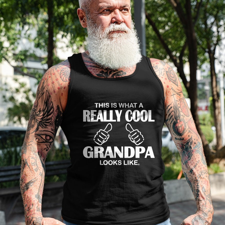 Best Grandpa Shirt, Proud Grandpa Unisex T-Shirt/Hoodie/Sweatshirt HLT00 - This Is What A Really Cool Grandpa Looks Like Funny T-Shirt T-Shirt (1)