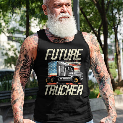 Best Truck Driver Life Shirt, Funny Trucker UnisexT-Shirt/Hoodie/Sweatshirt HLT00 - Future Trucker Truck Driver Semi Kids Son Daughter Clothing T-Shirt, Youth, Red, Small