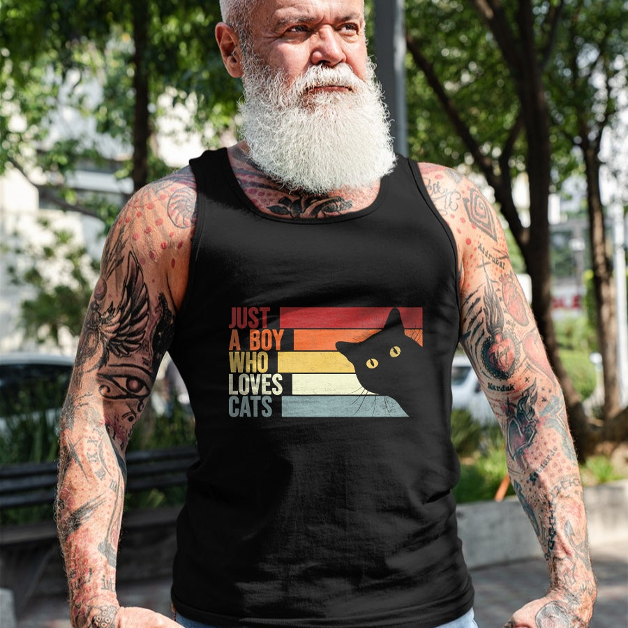 Cat Love Shirt, Funny Cat Lover Gift UnisexT-Shirt/Hoodie/Sweatshirt HLT00 - Just A Boy Who Loves Cats. Funny Cats Lover T-Shirt (2)