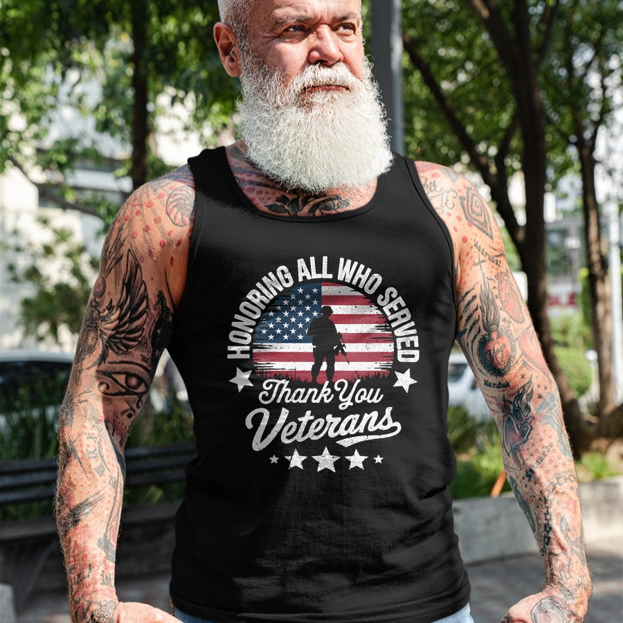 Proud Veteran Shirt, Funny Veteran UnisexT-Shirt/Hoodie/Sweatshirt HLT00 - Women_s Honoring All Who Served Thank You Veterans Day Memorial Day V-Neck T-Shirt
