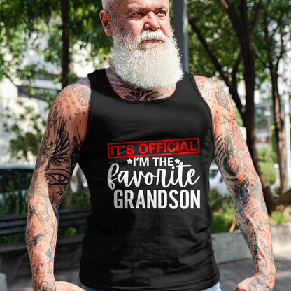 Best Grandpa Shirt, Proud Grandpa Unisex T-Shirt/Hoodie/Sweatshirt HLT00 - It's Official I'm The Favorite Grandson Kids Gifts Grandpa T-Shirt