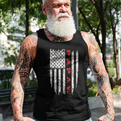 Best Grandpa Shirt, Proud Grandpa Unisex T-Shirt/Hoodie/Sweatshirt HLT00 - Papaw American Flag Grandpa Gifts Men T-Shirt