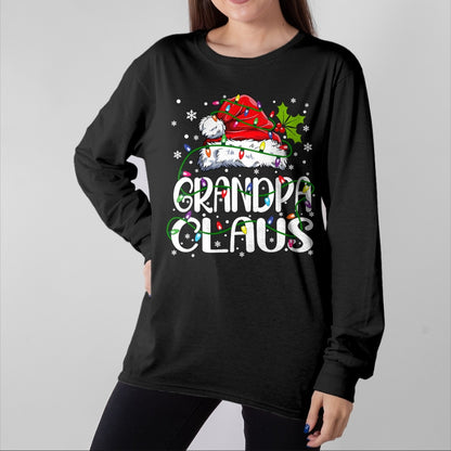 Best Grandpa Shirt, Proud Grandpa Unisex T-Shirt/Hoodie/Sweatshirt HLT00 - Grandpa Claus Shirt Christmas Lights Pajama Family Matching T-Shirt