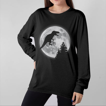 Best Dinosaur Lover Shirt, Funny Dinosaur UnisexT-Shirt/Hoodie/Sweatshirt HLT00 - T-rex Bike Moon  Dinosaur Moon Bike T-Shirt