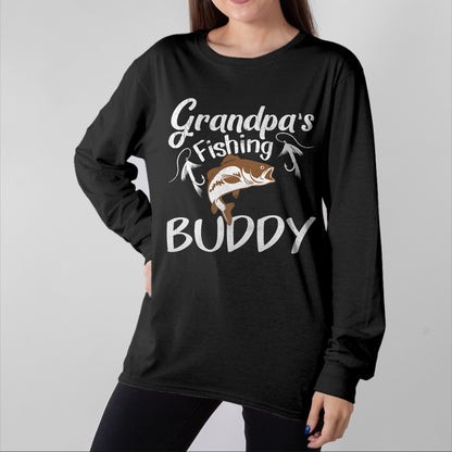 Best Grandpa Shirt, Proud Grandpa Unisex T-Shirt/Hoodie/Sweatshirt HLT00 - Grandpa's Fishing Buddy Grandson Granddaughter T-Shirt