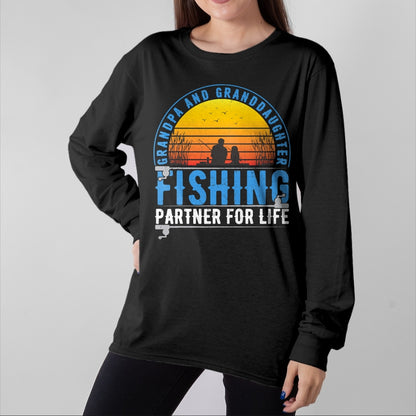 Best Grandpa Shirt, Proud Grandpa Unisex T-Shirt/Hoodie/Sweatshirt HLT00 - Grandpa And Granddaughter Fishing Buddies For Life Vintage T-Shirt