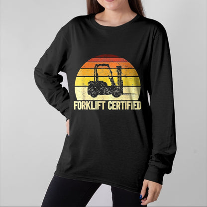 Best Truck Driver Life Shirt, Funny Trucker UnisexT-Shirt/Hoodie/Sweatshirt HLT00 - Retro Forklift Certified Forklift Operator Lift Truck Driver T-Shirt, Women, Purple Heather, X-Large