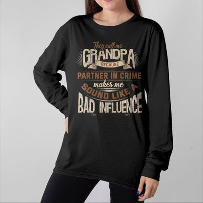 Best Grandpa Shirt, Proud Grandpa Unisex T-Shirt/Hoodie/Sweatshirt HLT00 - Funny Grandpa, Partner in Crime Phrase, Granddad Humor T-Shirt (1)