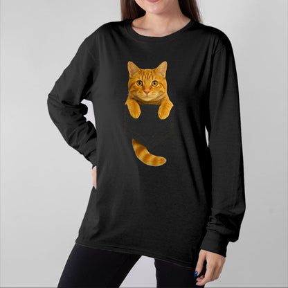 Cat Love Shirt, Funny Cat Lover Gift UnisexT-Shirt/Hoodie/Sweatshirt HLT00 - Cute Tabby Cat Pocket Funny Gifts Cat Mom Cat Dad Cat Lover T-Shirt