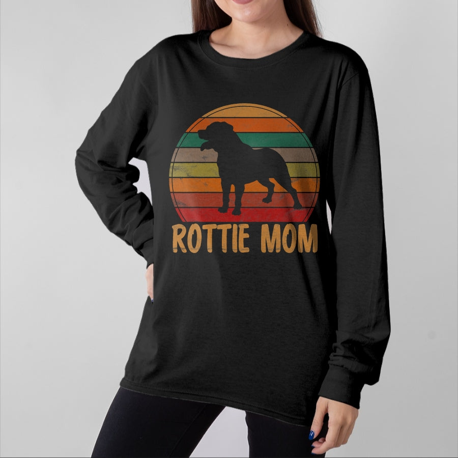 Dog Love Shirt, Dog Lover Gift T-Shirt/Hoodie/Sweatshirt HLT00 - Retro Rottweiler Mom Gift Rott Dog Mother Pet Rottie Mama T-Shirt