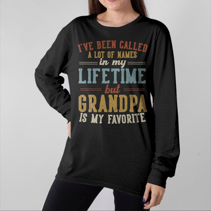 Best Grandpa Shirt, Proud Grandpa Unisex T-Shirt/Hoodie/Sweatshirt HLT00 - Grandpa Is My Favorite Name - Father's Day Grandpa T-Shirt (1)