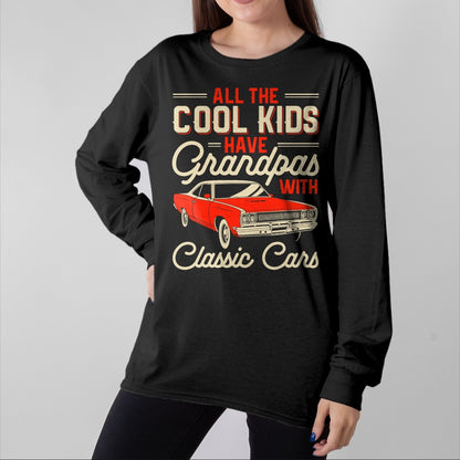 Best Grandpa Shirt, Proud Grandpa Unisex T-Shirt/Hoodie/Sweatshirt HLT00 - Grandpas with Classic Cars Funny Old Car Enthusiast Car Guy T-Shirt