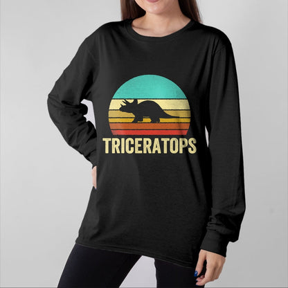 Best Dinosaur Lover Shirt, Funny Dinosaur UnisexT-Shirt/Hoodie/Sweatshirt HLT00 - Vintage Triceratops Shirt Sunset Dinosaur T-Shirt