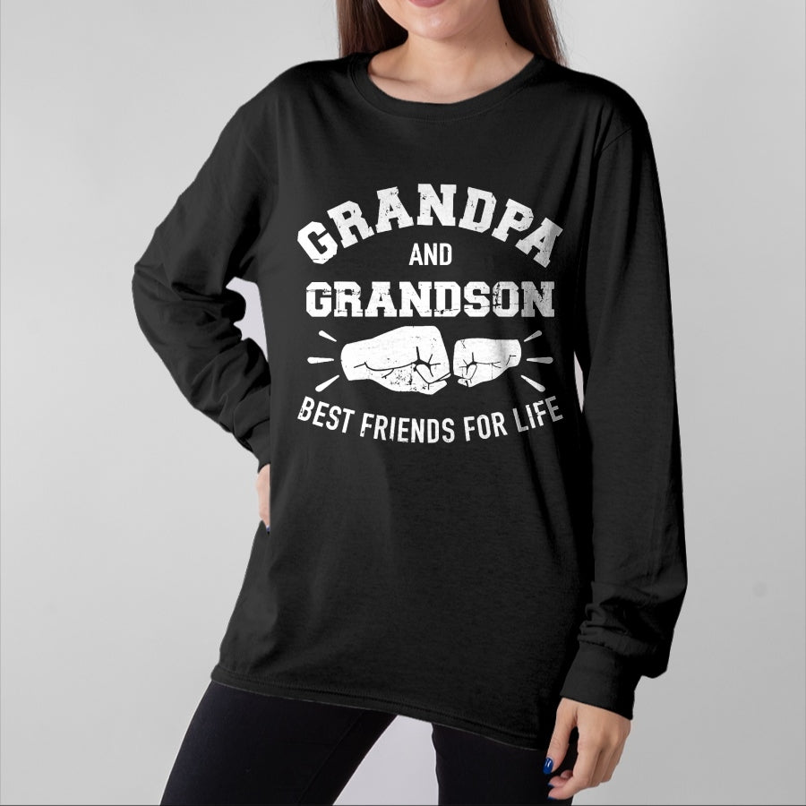 Best Grandpa Shirt, Proud Grandpa Unisex T-Shirt/Hoodie/Sweatshirt HLT00 - Grandpa and grandson friends for life T-Shirt