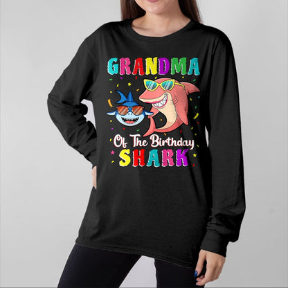 Best Grandma Shirt, Proud Grandma Unisex T-Shirt/Hoodie/Sweatshirt HLT00 - Grandma Of The Shark Birthday Family Birthday Grandson T-Shirt