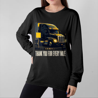 Best Truck Driver Life Shirt, Funny Trucker UnisexT-Shirt/Hoodie/Sweatshirt HLT00 - Thank You For Every Mile Truck Driver Appreciation Week Gift T-Shirt, Men, Pink, XX-Large