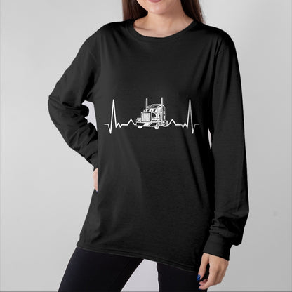 Best Truck Driver Life Shirt, Funny Trucker UnisexT-Shirt/Hoodie/Sweatshirt HLT00 - Heartbeat truck trucker pulse gift truck driver T-Shirt