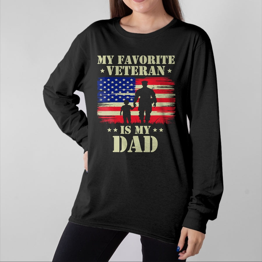 Proud Veteran Shirt, Funny Veteran UnisexT-Shirt/Hoodie/Sweatshirt HLT00 - Father Veterans Day My Favorite Veteran is My Dad Proud Kids T-Shirt