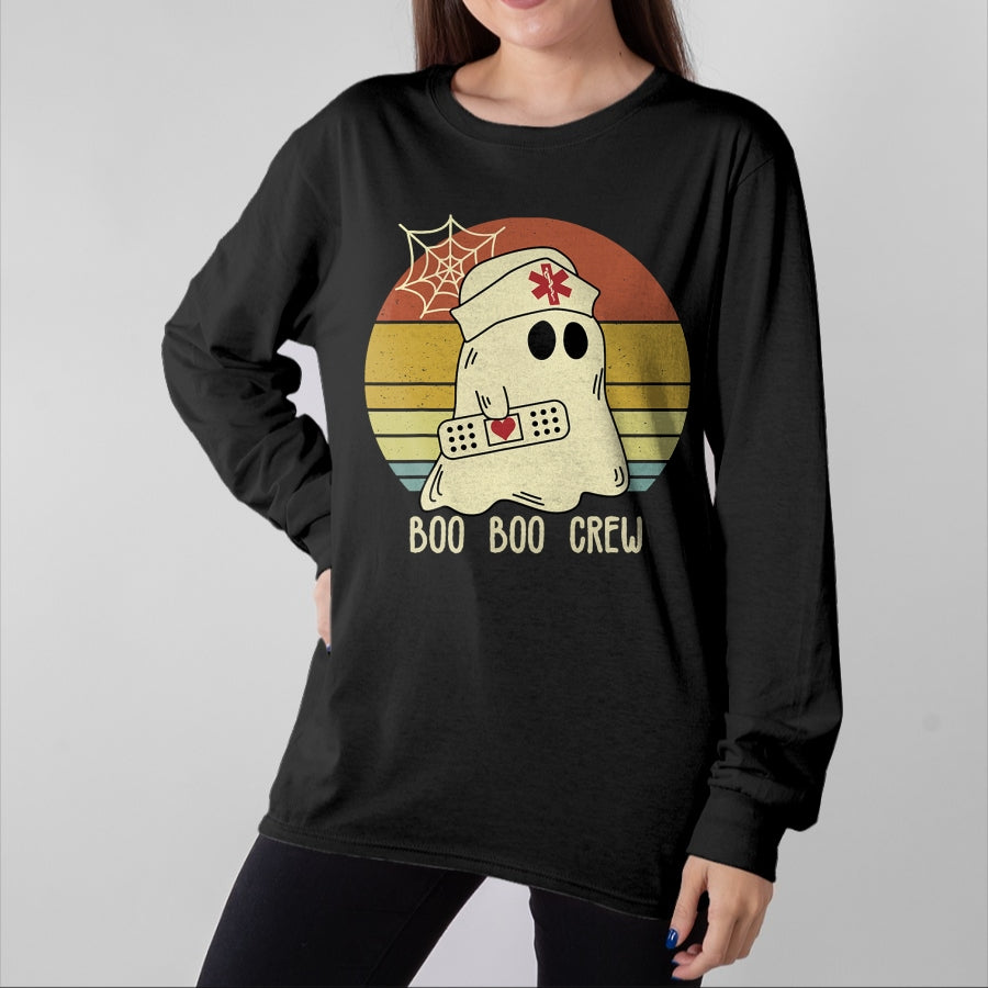 Funny Nurse Shirt, Nurse Unisex T-Shirt/Hoodie/Sweatshirt HLT00 - Boo Boo Crew Nurse Halloween Nurse for Women T-Shirt