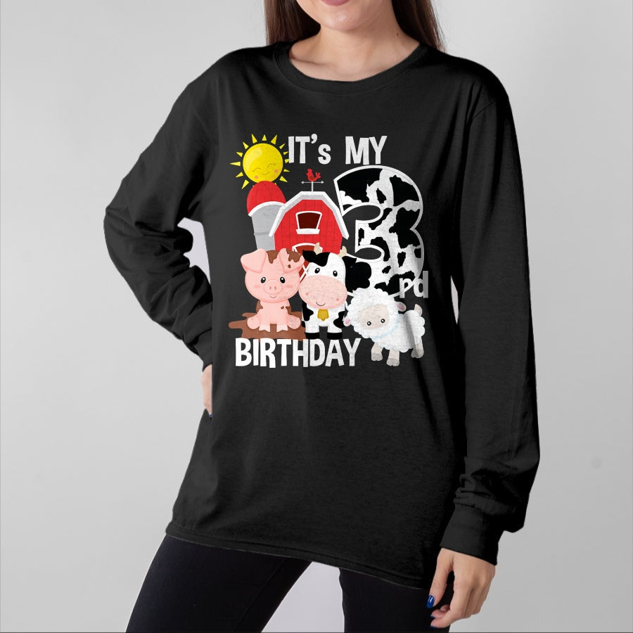 Best Farmer Life Shirt, Funny Farmer UnisexT-Shirt/Hoodie/Sweatshirt HLT00 - Farm Animals 3 Year Old It's My 3rd Birthday Party T-Shirt T-Shirt