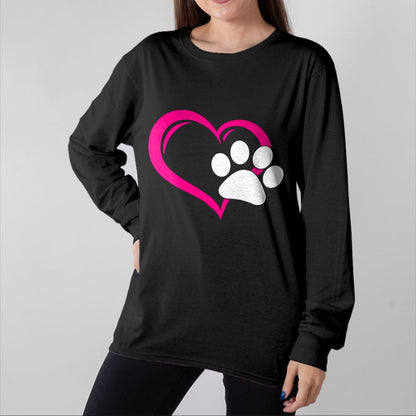 Cat Love Shirt, Funny Cat Lover Gift UnisexT-Shirt/Hoodie/Sweatshirt HLT00 - Cute I Love My Dog Puppy Cat Paw Heart T-Shirt