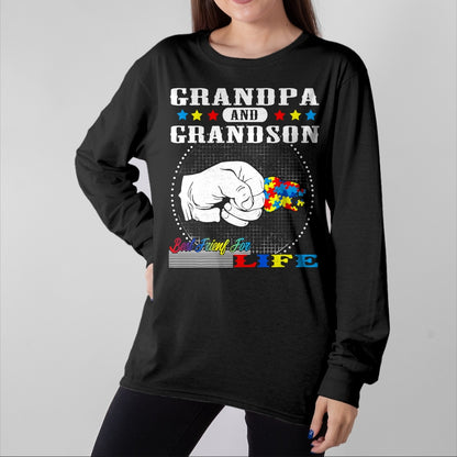 Best Grandpa Shirt, Proud Grandpa Unisex T-Shirt/Hoodie/Sweatshirt HLT00 - Autism Awareness Grandpa Grandson Best Friend for Life Gift T-Shirt