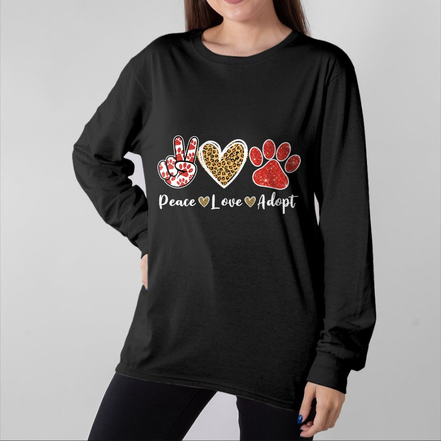 Cat Love Shirt, Funny Cat Lover Gift UnisexT-Shirt/Hoodie/Sweatshirt HLT00 - Ki Peace Love Rescue Adopt Dog Cat Lover Costume Puppy Mom T-Shirt
