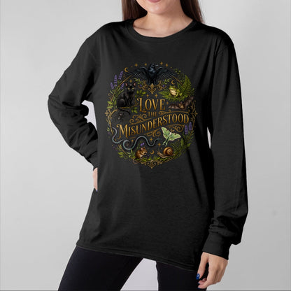 Cat Love Shirt, Funny Cat Lover Gift UnisexT-Shirt/Hoodie/Sweatshirt HLT00 - Love The Misunderstood Bat Raven Black Cat Snake Frog Moth T-Shirt