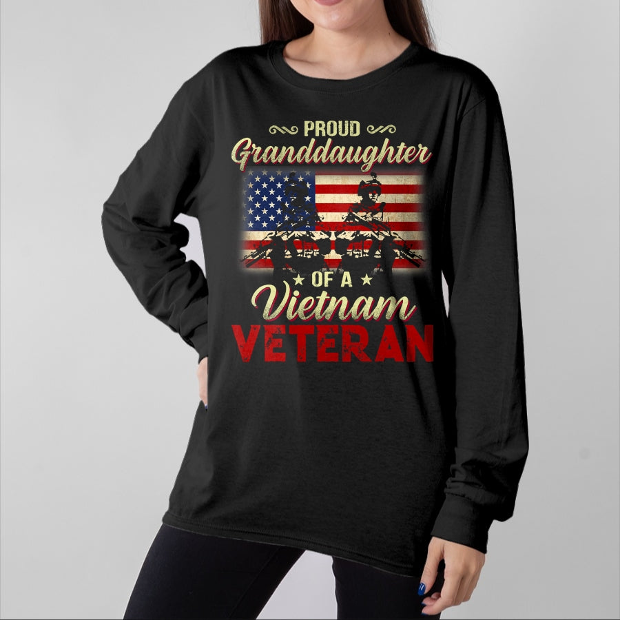 Best Grandpa Shirt, Proud Grandpa Unisex T-Shirt/Hoodie/Sweatshirt HLT00 - Proud Granddaughter Of A Vietnam Veteran Grandpa T-Shirt