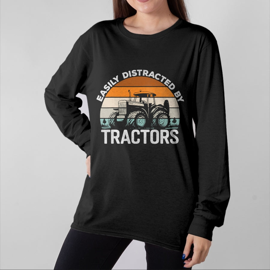 Best Farmer Life Shirt, Funny Farmer UnisexT-Shirt/Hoodie/Sweatshirt HLT00 - Farming Humor Easily Distracted By Tractor Farmer Mens T-Shirt