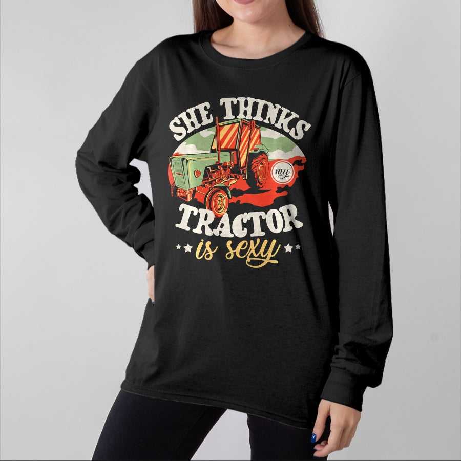 Best Farmer Life Shirt, Funny Farmer UnisexT-Shirt/Hoodie/Sweatshirt HLT00 - Mens She Thinks My Tractor is Sexy Farmer Agriculture Farm Performance T-Shirt