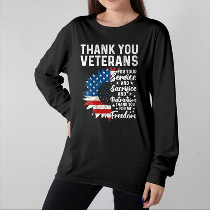 Proud Veteran Shirt, Funny Veteran UnisexT-Shirt/Hoodie/Sweatshirt HLT00 - Womens Thank You Veterans for Your Service and Sacrifice US Veteran V-Neck T-Shirt