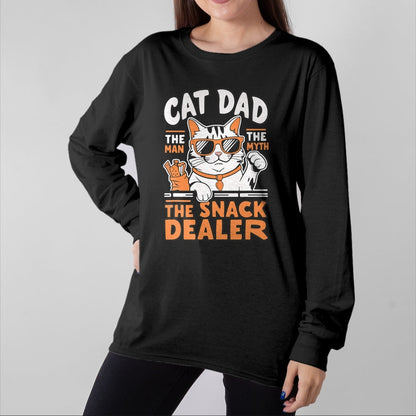Cat Love Shirt, Funny Cat Lover Gift UnisexT-Shirt/Hoodie/Sweatshirt HLT00 - Cat Dad The Man The Myth The Snack Dealer T-Shirt