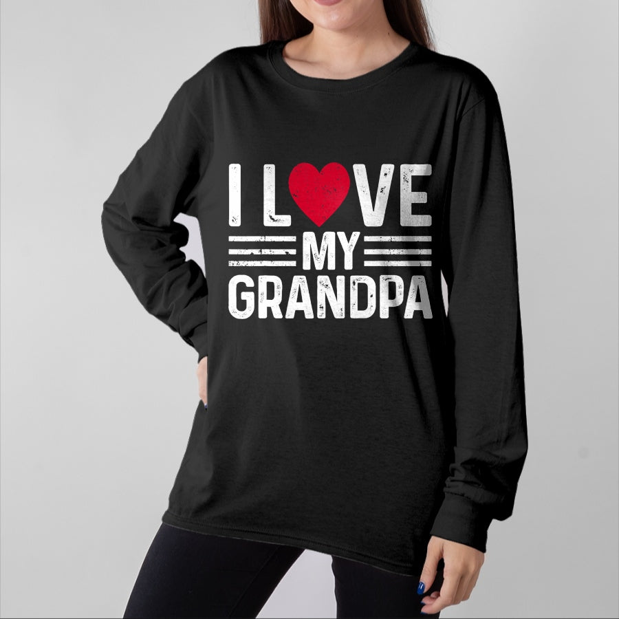 Best Grandpa Shirt, Proud Grandpa Unisex T-Shirt/Hoodie/Sweatshirt HLT00 - Kids I Love My Grandpa For Toddler, Boy, Girl, Youth, Baby T-Shirt