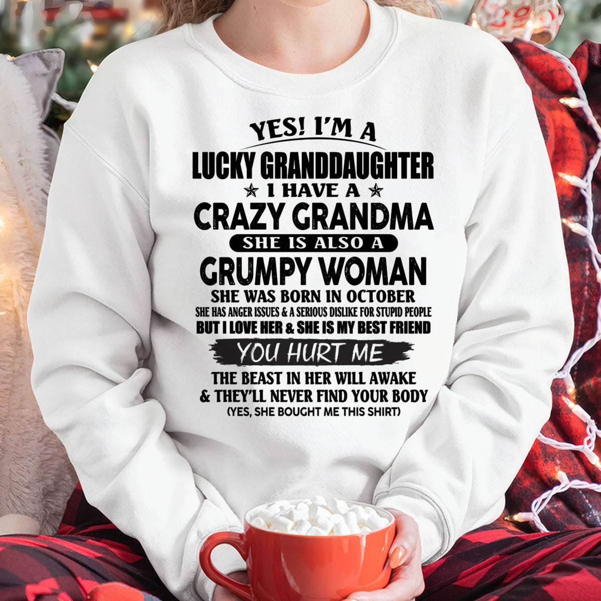 OCTOBER - LUCKY GRANDDAUGHTER OF CRAZY GRANDMA - PERFECT GIFT FROM GRANDMA - kien10 (SKU12-146-10)