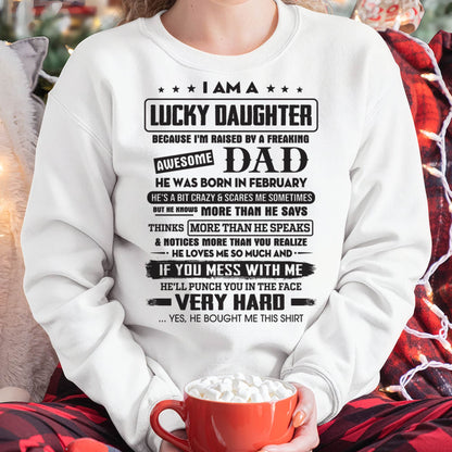 February - Lucky Daughter of Awesome Dad - Perfect Gift For Daughter From Dad - HLT02 (SKU08-47-02)