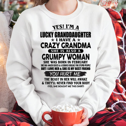 FEBRUARY - LUCKY GRANDDAUGHTER OF CRAZY GRANDMA - PERFECT GIFT FROM GRANDMA - kien02 (SKU12-146-02)