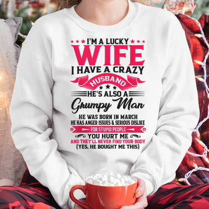 MARCH - TO MY WIFE - I'M A LUCKY WIFE - GIFT FROM HUSBAND - HLT03 (SKU10-136-03)