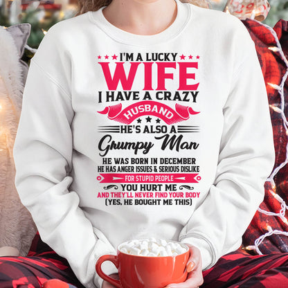 DECEMBER - TO MY WIFE - I'M A LUCKY WIFE - GIFT FROM HUSBAND - HLT12 (SKU10-136-12)